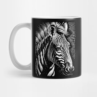 Cheerful zebra head of a zebra linear art Mug